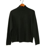 Valerie Stevens Vintage Merino Wool Pullover Mock Neck Black Sweater L