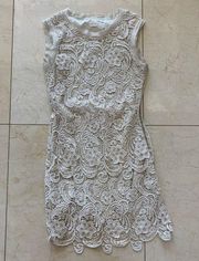 BLVD Cream Lace Mini Dress Sz Small Zipper