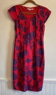 Boden 100% silk floral dress size 4 short sleeves