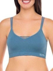 Kindly Yours Reef Blue caged v-neck sustainable seamless bralette XXL