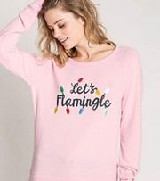 PJ Salvage Christmas Flamingle Pajama Top Sweater