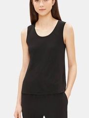 Eileen Fisher System Silk Jersey Short Shell Black Sleeveless Tank Top Size XL