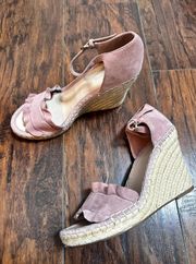 Kadria kickoff suede open toe espadrille wedge heels 