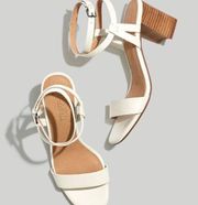 NWOT  Loli Ankle Strap Sandal Heeled White Size 8.5