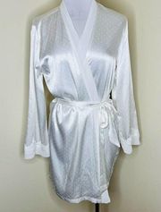 Linea Donatella Wrap Robe S/M White Wedding Honeymoon Lingerie Elegant Satin