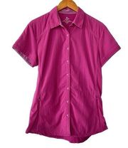 Kuhl Women’s Short Sleeve Button Front Athletic Shirt in Pink Size Large