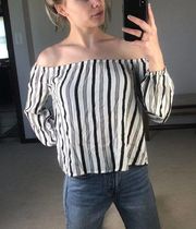 Billabong: Off the Shoulder Striped Blouse