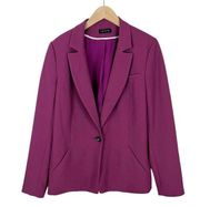 1. State Textured Crepe Single Button Blazer Jacket In Berry Pink Size Medium