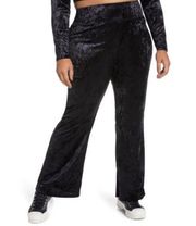 BP . Black Crushed Velvet Flare Leg Stretch Pants New