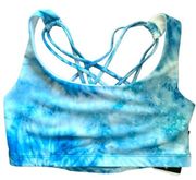 Onzie City Bra NWT CrissCross Strap Blue Tie Dye