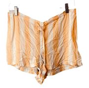 Wildfox Hotel Stripe Sun Shorts Orange & White Women's Sz Large NEW Gift