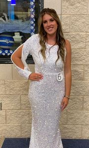 White Sequin Prom Dress