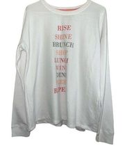 Sonoma Life and Style Womens Long Sleeve Graphic Crew Neck Sweatshirt Sz L