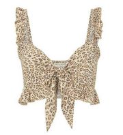 Spell & The Gypsy Frankie Crop Top Cheetah Tan Size XS