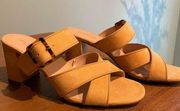 Ann Taylor dressy strappy sandals, yellow, size 8