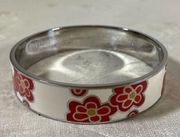 Stainless steel high polished enamel bracelet with flowers