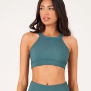 NWT ONZIE HIGH NECK CROP TOP - CACTI GREEN - SZ M/L LARGE