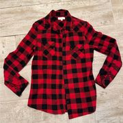 Red and Black Checkered Flannel Shirt