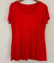 🦋 Red Short Sleeve T-Shirt Casual Comfy Basic Classic XXL