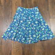 Fossil Floral/Leaves Blue/Green Circle Skirt