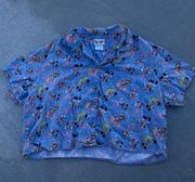 Vintage Walt  World Sleepwear Minnie & Mickey Button-up Top