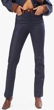 WE WORE WHAT Womens Jeans Size 29 Dark Wash Straight High Rise Color Block Icon