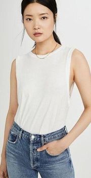 NEW AGOLDE AMEENAH MUSCLE TEE WHITE TOP SZ MEDIUM M