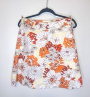A-Lined Skirt Size 4P Skirt Side Zip Cotton Light Weight Knee Retro