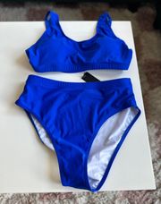 Royal Blue High Waisted Bikini 