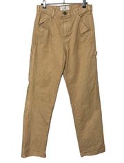 THE GREAT. The Carpenter Pants In Camel High Rise Straight Leg Womens Size 27