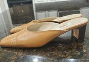 Talbots Brown Women's Leather Upper Slip On Heeled Closed Toe Shoes Size US 8 M