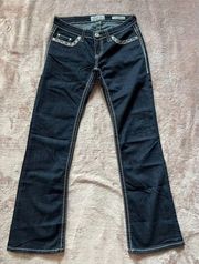 Daytrip Leo Bootcut jeans Womens Blue Dark Wash Denim Low Rise Jeans Sz 28R