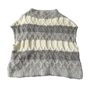 Melrose & Market women's high neck grey and cream knit sweater vest