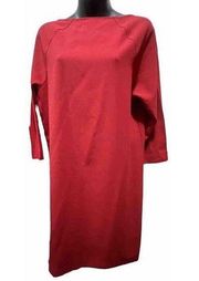 Chico's sheath dress dark red 3/4 bell sleeves knee length size 1