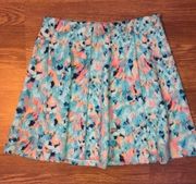 Decree Blue Green Turquoise Watercolor Skirt Large