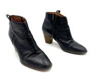 Madewell Billie Boots Black Leather Ankle Booties Western Boho