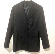 The Limited black double breasted pinstripe fully lined blazer women’s Large