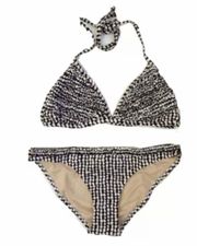 Maxazria triangle ruffle trimmed bikini set