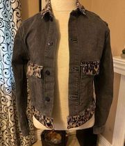 Lularoe denim jean animal print jacket xxs