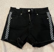 Checker Denim Shorts