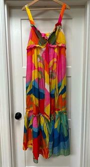 dress with beaded front tie size xl VGUC