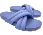 crisscross flip flop slide blue sandals women Size 9