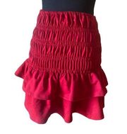 NWT Women’s Glam Los Angeles Red Smocked Skirt/tube top Y2K SZ S Stretch