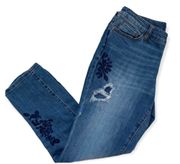 Boho Embroidered Blue Jeans