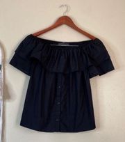 Off Shoulders Top Black Size Small