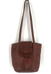 Vintage Hobo International Leather Purse Bucket crossbody Bag Brown Size Small