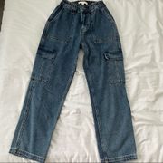 Dark Wash Cropped Jeans W/ Pockets