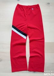 Vintage 80s Lady Champion Track Pants Red Wide Leg High Waist