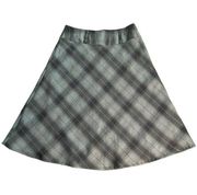 East 5th Gray T Plaid Polyester A-Line Mid Rise Midi Skirt Womens 10