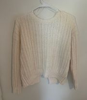 White Crème Cutout Sweater 